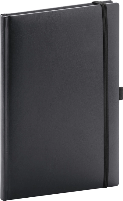 NOTIQUE linjeret notesbog balacron, sort, 15 × 21 cm