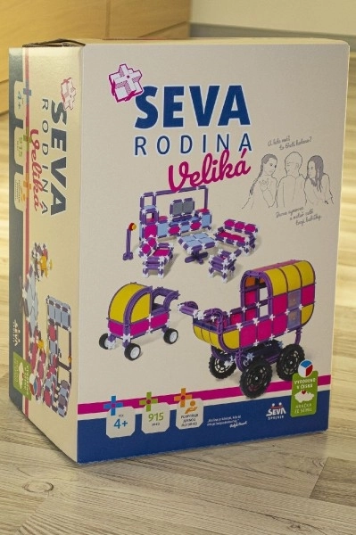 Byggesæt SEVA FAMILIE Stor plastik 915 stk i kasse 27x38x18cm