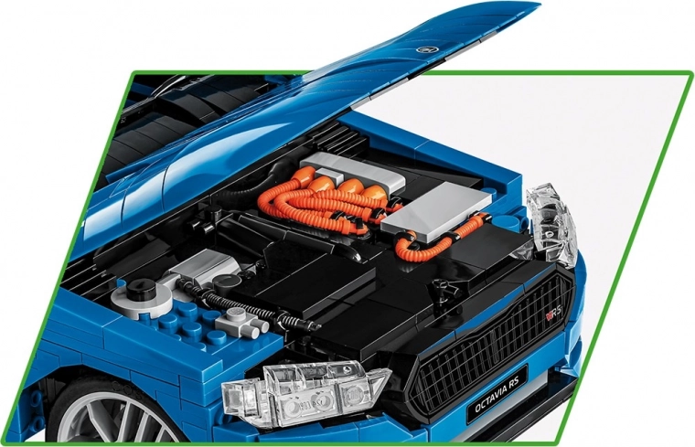 Åbneligt motorhjelm og motormodel
