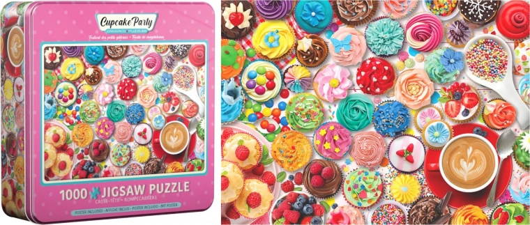 Puslespil i metalæske Cupcake-fejring 1000 brikker EUROGRAPHICS