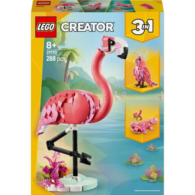 LEGO Creator 3 i 1 31170 Vilde dyr: Lyserød flamingo