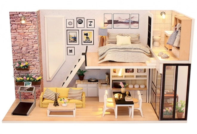 Ni miniaturer af huse - Lykkens hus