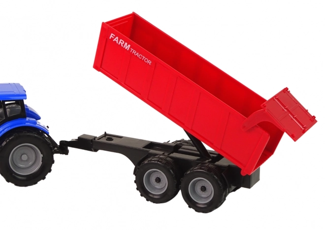 Interaktiv traktor med anhænger - blå