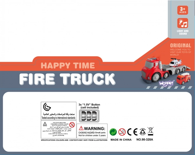 Rød Brandbil CITY TRUCK med Lyd- og Lyseffekter