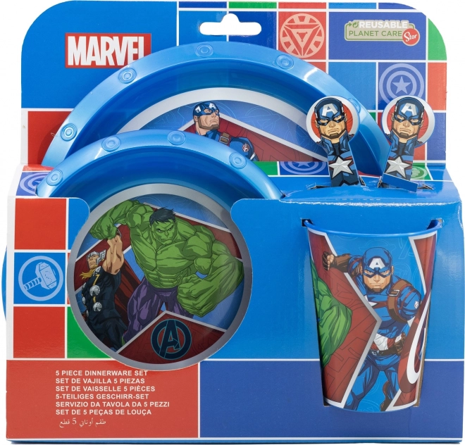 STOR Børnebestik sæt 5i1 Avengers
