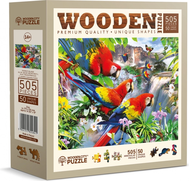 Træpuslespil Papegøjeøen 505 brikker WOODEN CITY