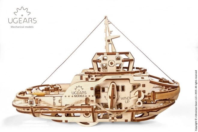 Ugears 3D puslespil - Bugserbåd 169 stykker