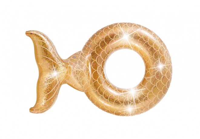 Oppustelig ring formet som en finne med glimmer