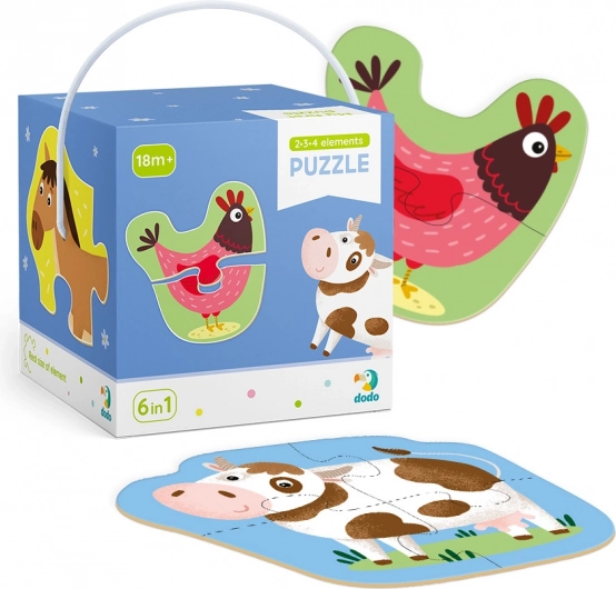 Dodo puslespil 2–4 brikker – husdyr