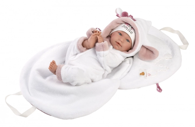 Llorens 74048 NYFØDT - realistisk dukke baby med lyde og blødt stofkrop - 42 cm