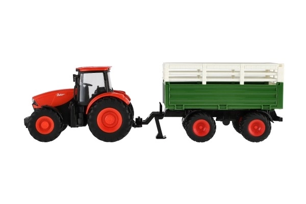 Traktor Zetor RC med trailer plast 42cm 2,4GHz genopladelig pakke + batterier med lyd i kassen