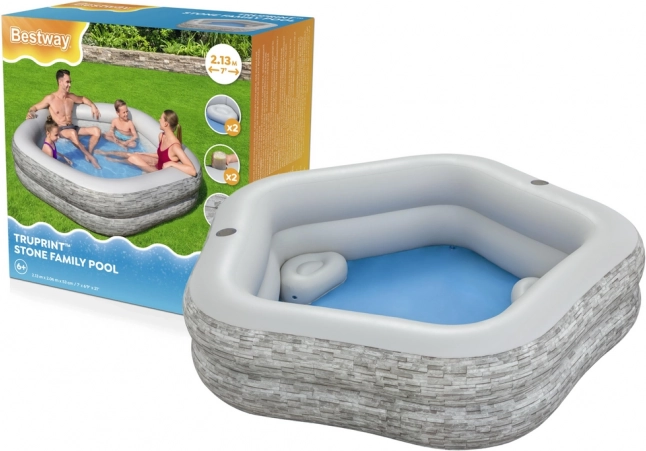 oppustelig hjørnehavepool 213 × 206 × 53 cm Bestway