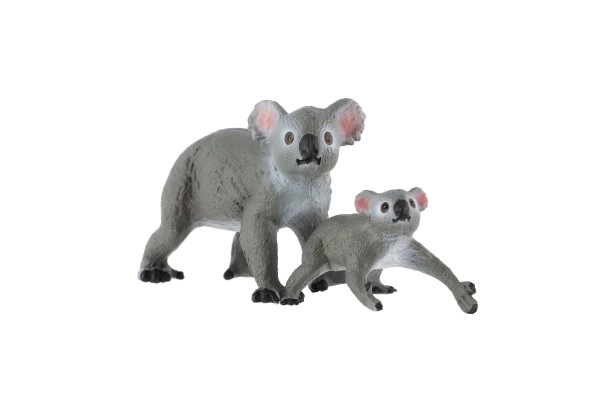 Koala bjørn-udseende 2 stk hunner med unge i pose af zooted plastik 4-6cm