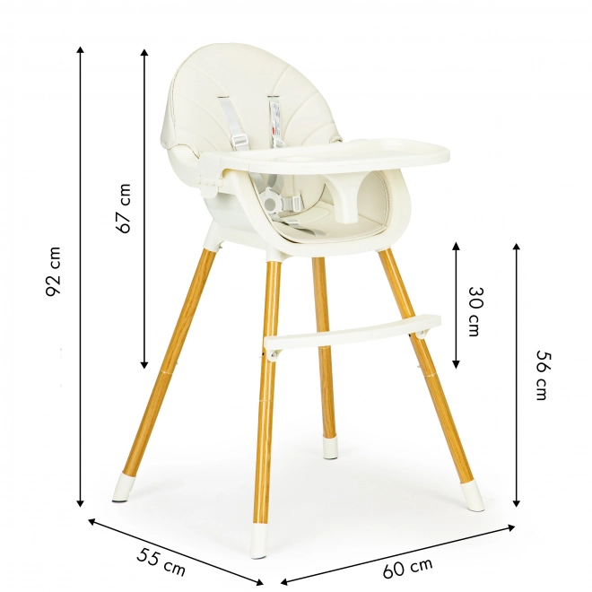ECOTOYS Spise Stol 2i1 Beige