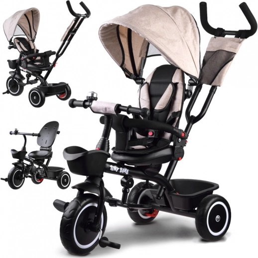Børnetrehjuler 3-i-1 med drejeligt sæde og kaleche TINY BIKE – Beige