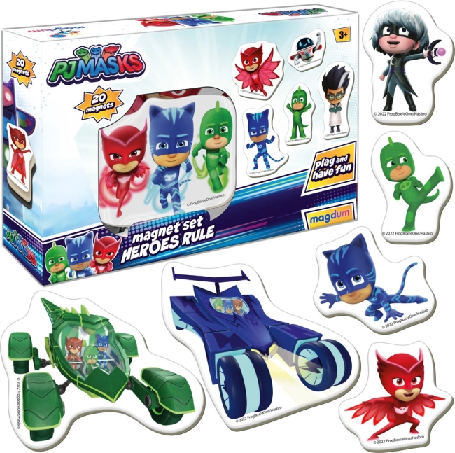 Sæt med magneter PJ MASKS Pyjamashelte til børn