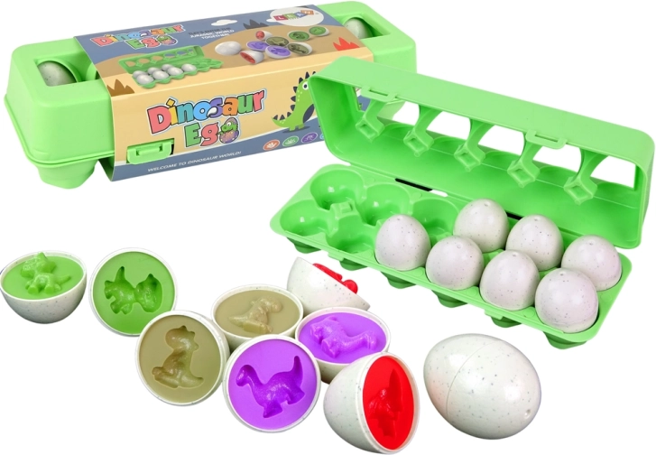 Uddannelses-dinosauræg – form-sorter, 12 stk.