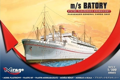 Plastikmodel af skibet M/S Batory