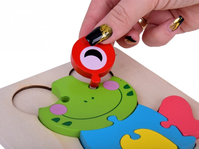 Træ 3D puslespil Frø Montessori