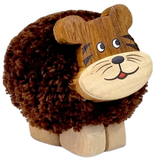 Træfigur XL Tiger med pompon