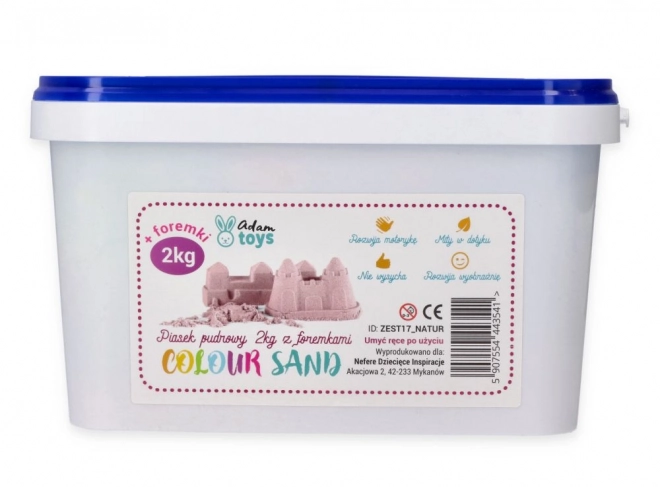 ADAM TOYS Kinetisk sand lyserød 2 kg + forme og skovl