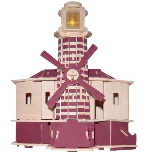 Woodcraft Træ 3D puslespil fyrtårn