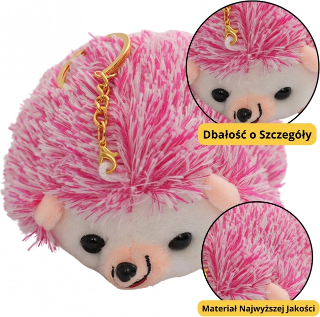 Plysbamse Pindsvin Nøglering Lyserød 9 cm