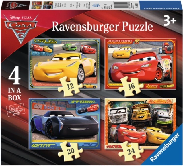 Ravensburger puslespil Biler 4-i-1 (12–24 brikker)