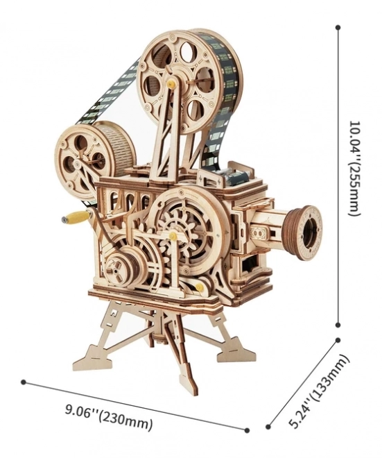 RoboTime 3D træ mekanisk puslespil Filmprojektor