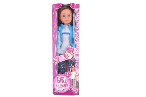Gående brunette-dukke 80 cm