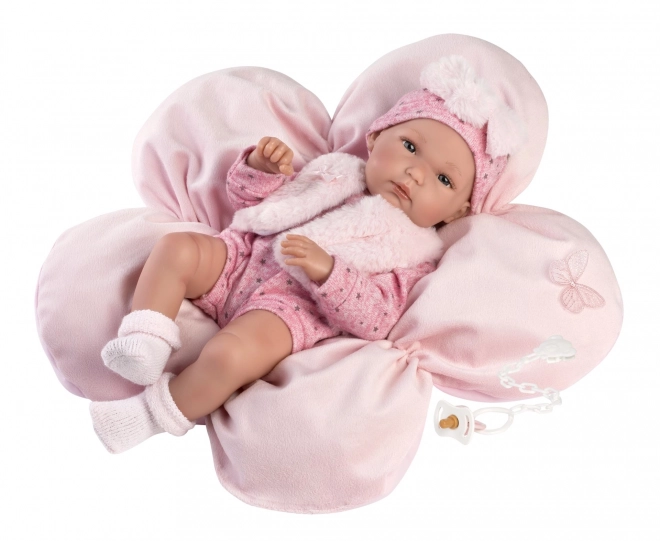 Llorens 63592 NEW BORN PIGE - realistisk babydokke med hele kroppen i vinyl - 35 cm