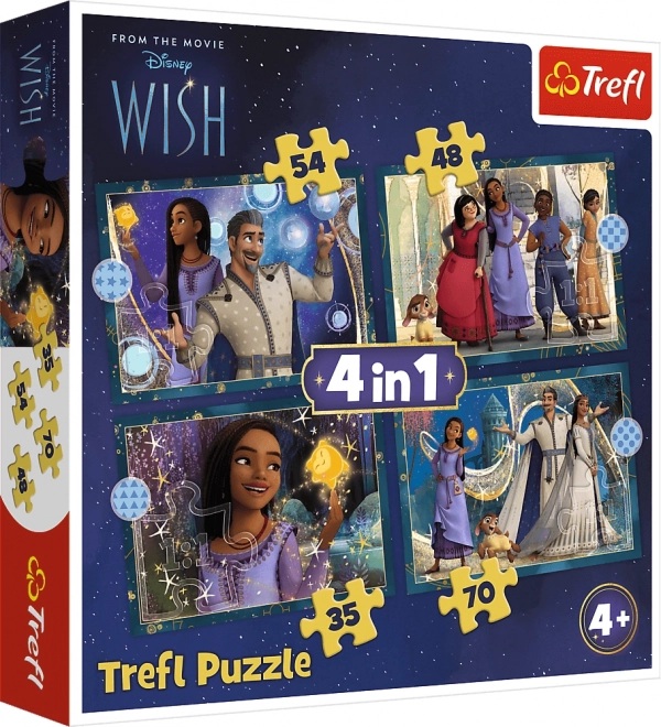 TREFL Puzzle Ønsker: Opfyldte drømme 4i1 (35,48,54,70 brikker)