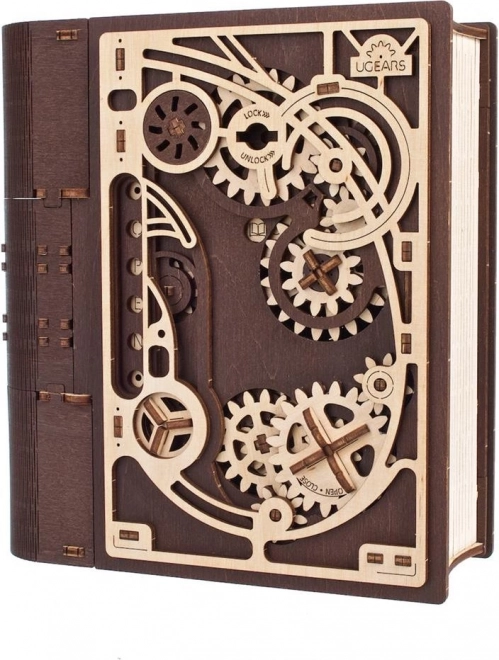 UGEARS mekanisk træbog med hemmeligheder 3D-puslespil