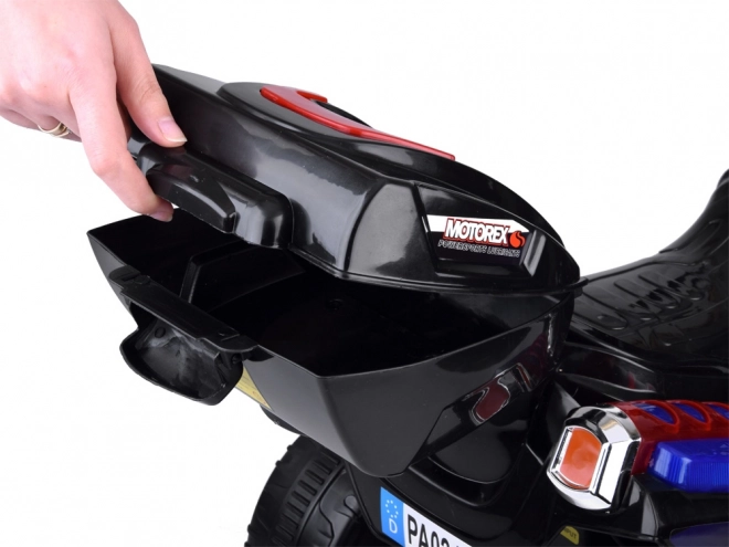 Børne sportsmotorcykel med farverigt LED lys – Sort