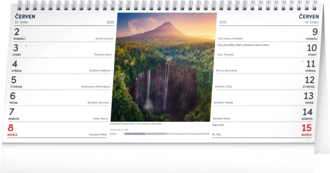 NOTIQUE Bordkalender Landskab 2025 – 14-dages, 33 x 14,5 cm