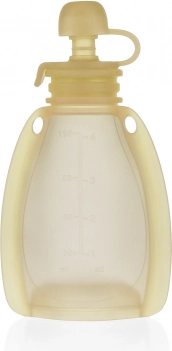 Genopfyldelig siliconesuttepåse til babymad, Transparent Yellow