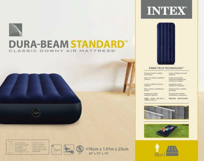 Oppustelig madras 191x76 cm Velour INTEX