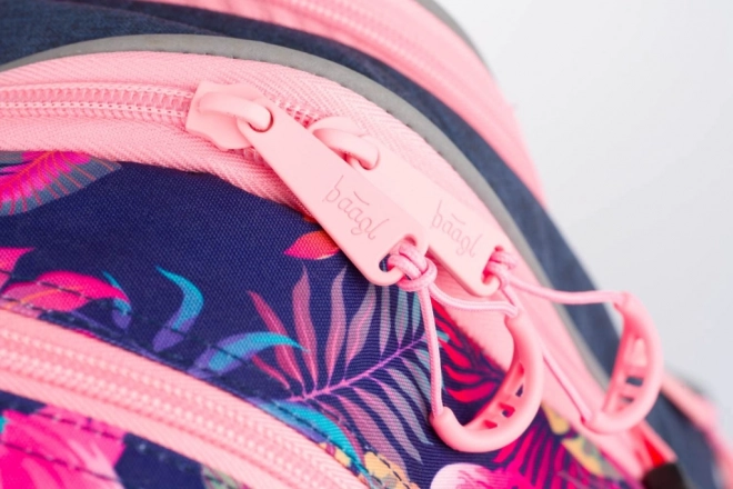 BAAGL Skole rygsæk Flamingo