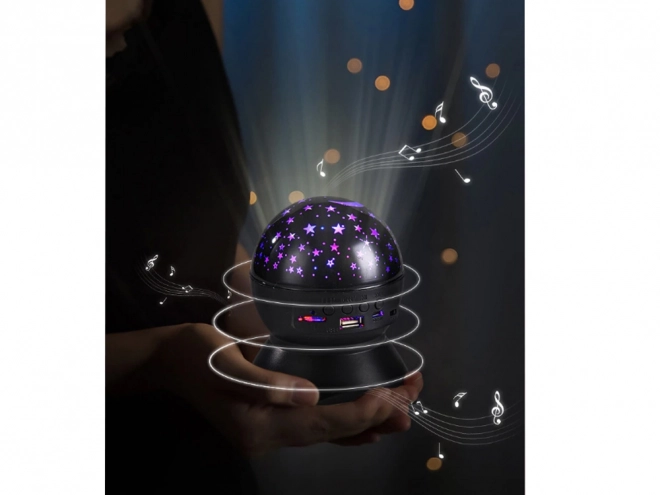 Nat LED-projektor med højttaler og Bluetooth