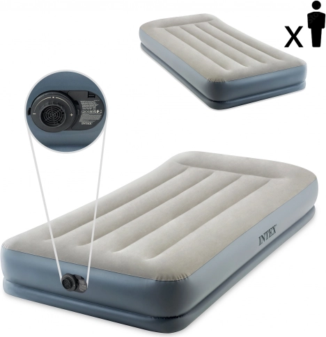 oppustelig madras med indbygget pumpe 191 × 99 × 30 cm INTEX