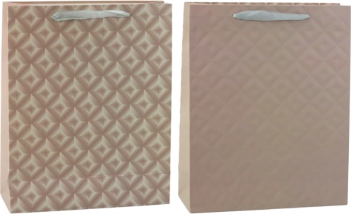 Gavepose med relief beige 32 x 26 x 10 cm