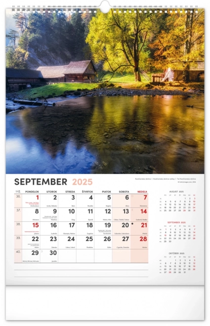 Vægkalender Vores Slovakiet 2025, 33 × 46 cm