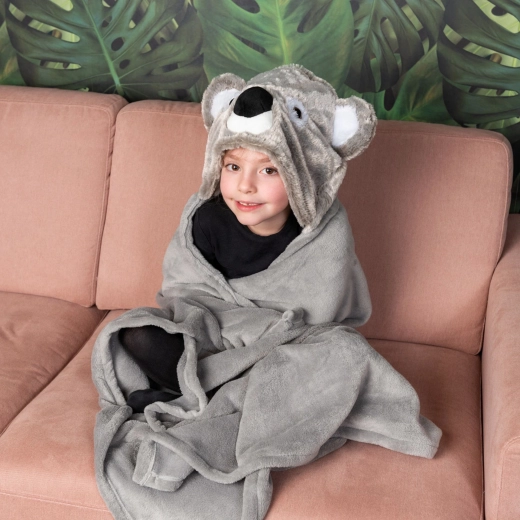 Hætte med koala og lommer med poter