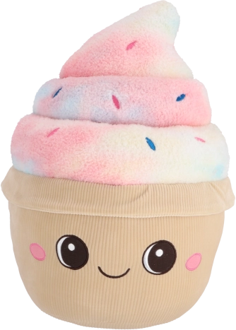 Plysbamse cupcake – stor blød krammeven 43 cm