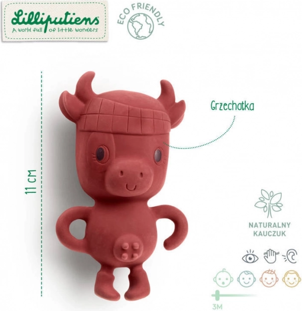 Lilliputiens multisensorisk rangle i naturgummi koen Rosalie eco 3 m+
