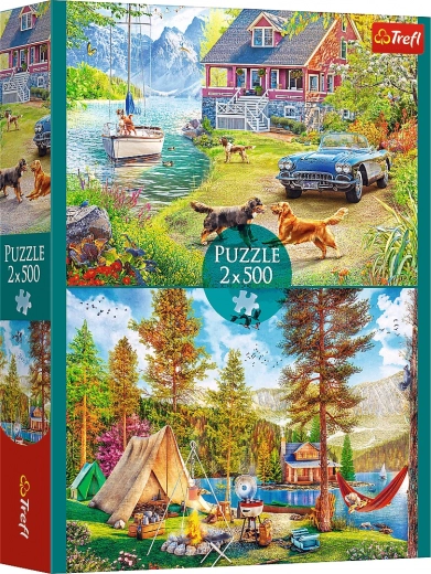 Puslespil 2×500 brikker Sommerafslapning