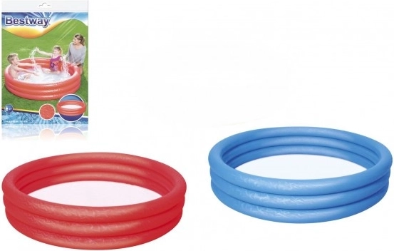 Oppustelig rødt børnebassin 152x30 cm Bestway med reparationslap