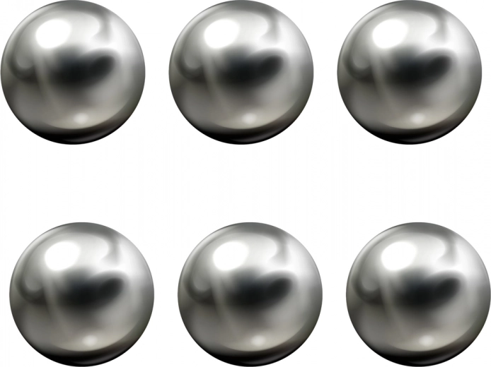 Komplet sæt med 6 metalkugler