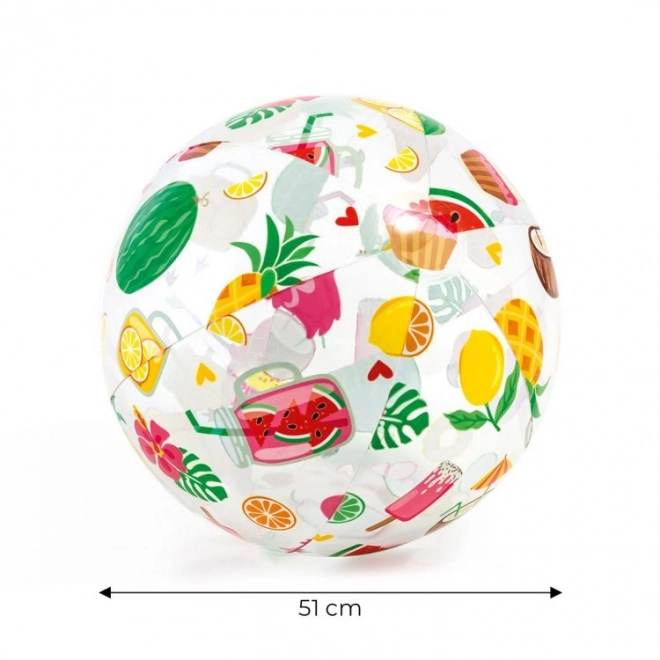 Oppustelig bold med mønstre - 51 cm