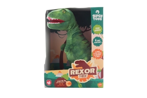 Plys T-Rex med lyd 38 cm grøn